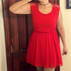 Red tie back BCX mini dress - size small